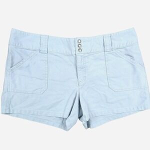 Vintage Old Navy Y2K Ultra  Low Rise Shorts Sz 14 3.5" Light Blue Pockets 2004